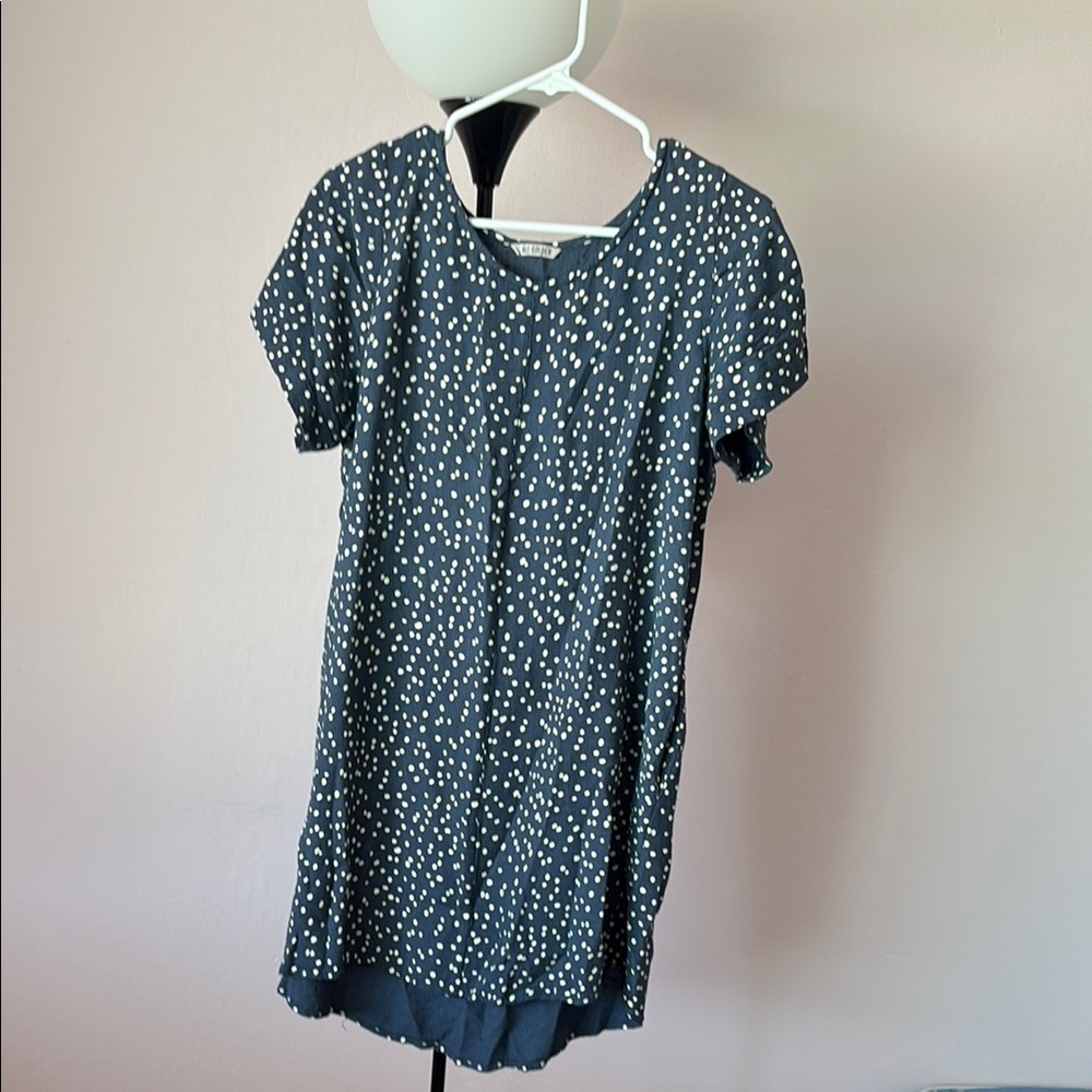 Navy Polka Dot shirt Dress